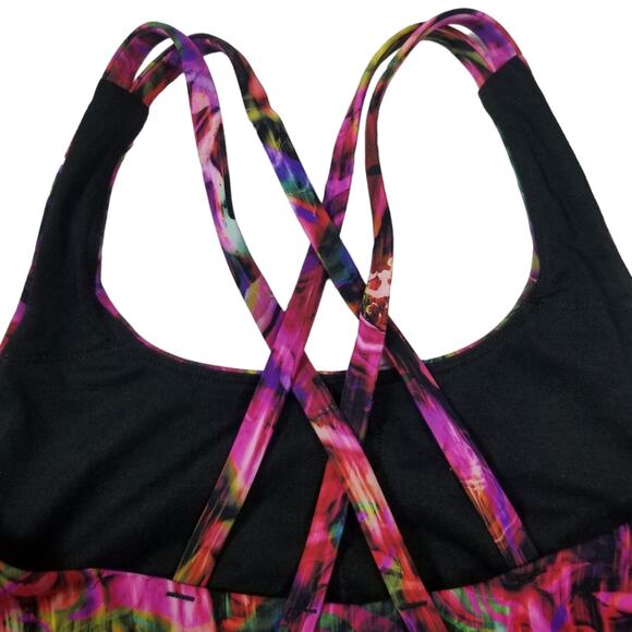 Lululemon Sports Bra Women's Size 4 Energy Bra Multicolor Abstract Criss Cross - Picture 5 of 9